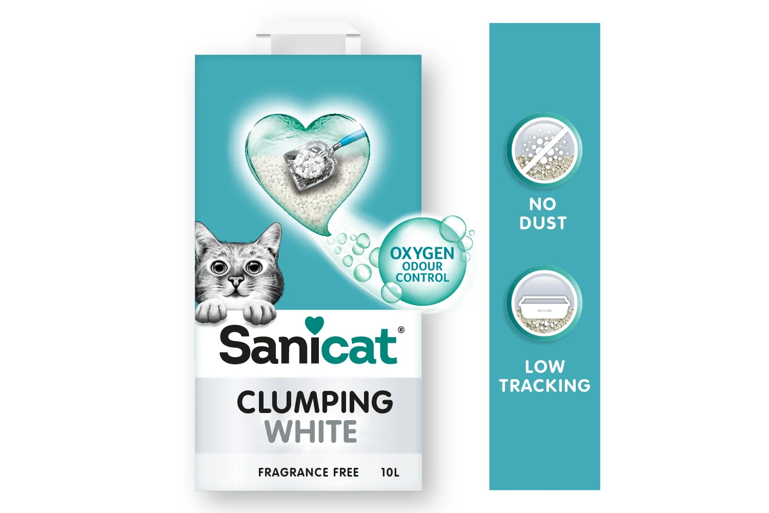 Sanicat Clumping White, бентонитовый без аромата, 10 л