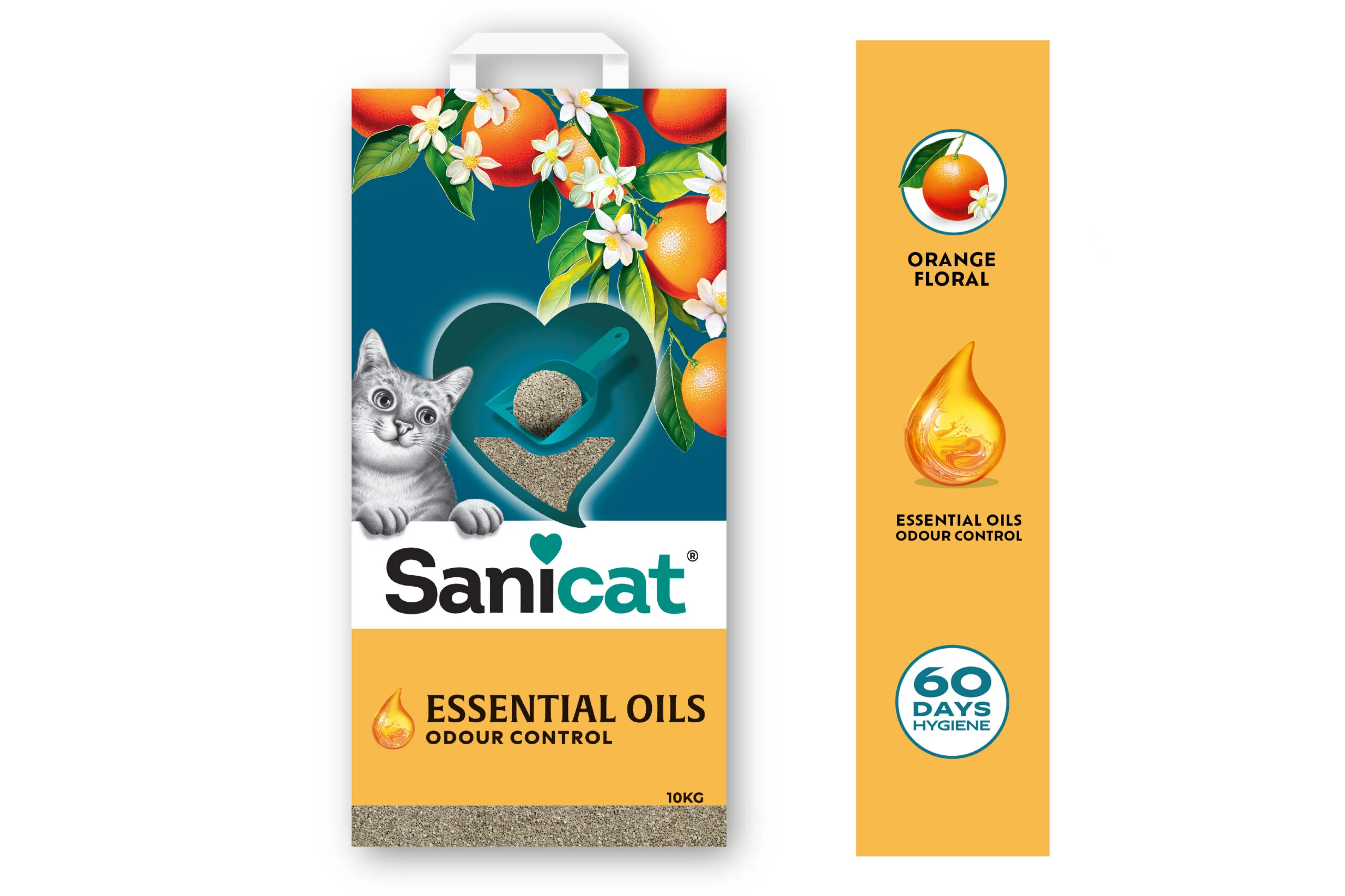 Sanicat Essential Oils, бентонитовый с апельсином, 10 кг