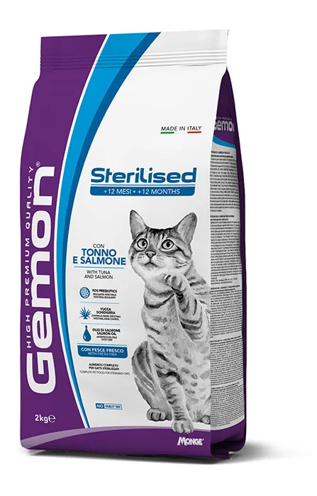 Gemon Cat Sterilised, тунец с лососем, 7 кг