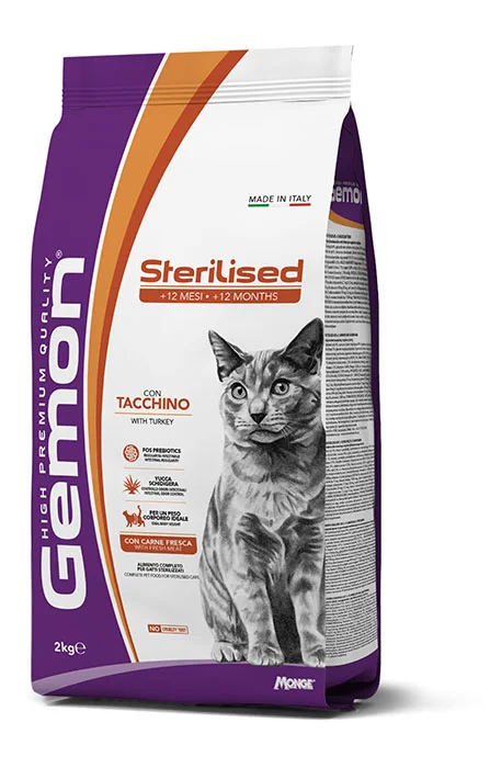 Gemon Cat Sterilised, индейка, 2 кг