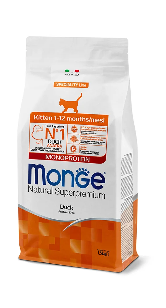 Monge Cat Kitten, утка, 400 г