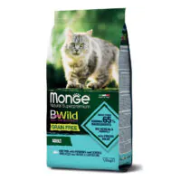 BWild Cat Grain Free, треска с чечевицей и картофелем, 1,5 кг