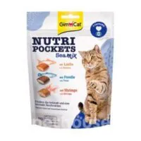 Gimcat Nutri Pockets Sea Mix микс рыбных вкусов (150 г), лакомство для кошек, 150 г