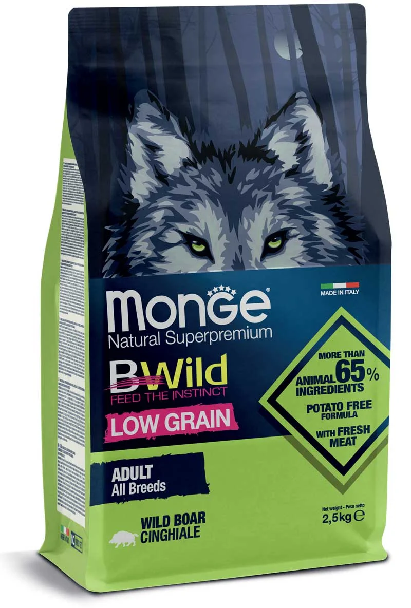 BWild Dog Low Grain Adult, кабан, 2,5 кг