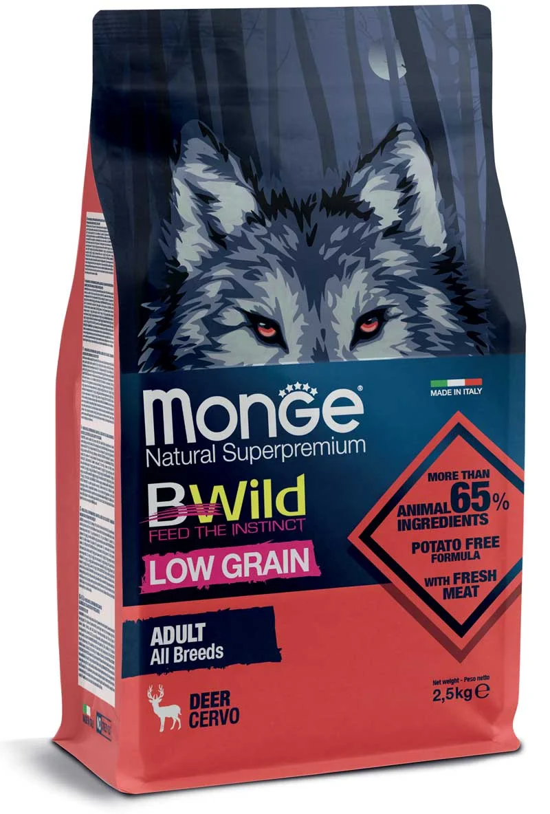 BWild Dog Low Grain Adult, оленина, 2,5 кг