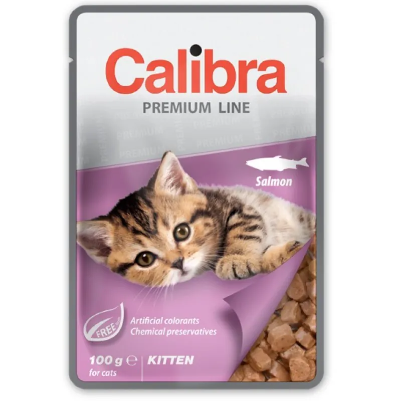 Calibra Premium Pouch Kitten Salmon 100g