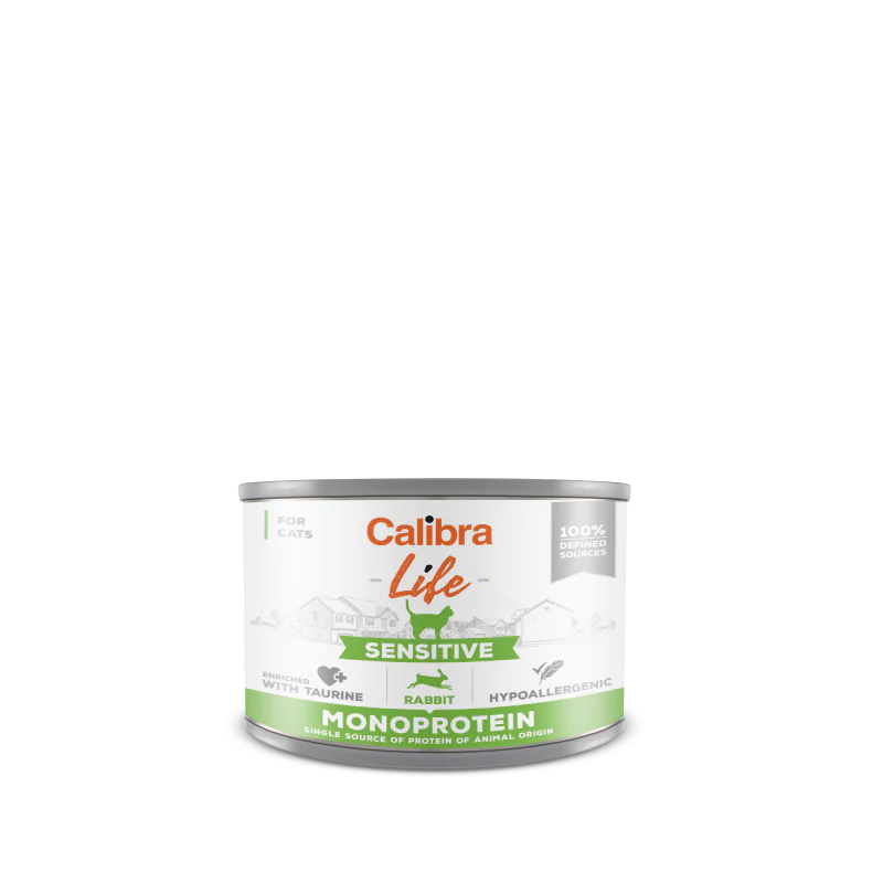 Calibra Cat Life can Sensitive Rabbit 200g