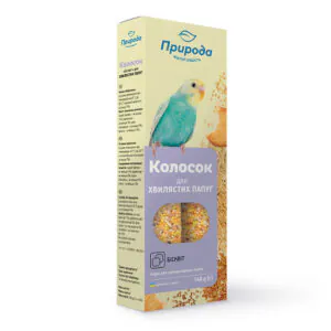 Колосок Бисквит, палочки-лакомство для волнистых попугаев, 140 г