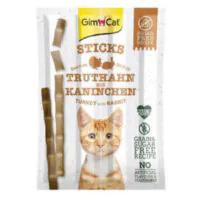 Gimcat палочки индейка с кроликом (Saver-pack), лакомство для кошек, 10 шт
