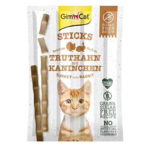 Gimcat палочки индейка с кроликом (Saver-pack), лакомство для кошек, 10 шт