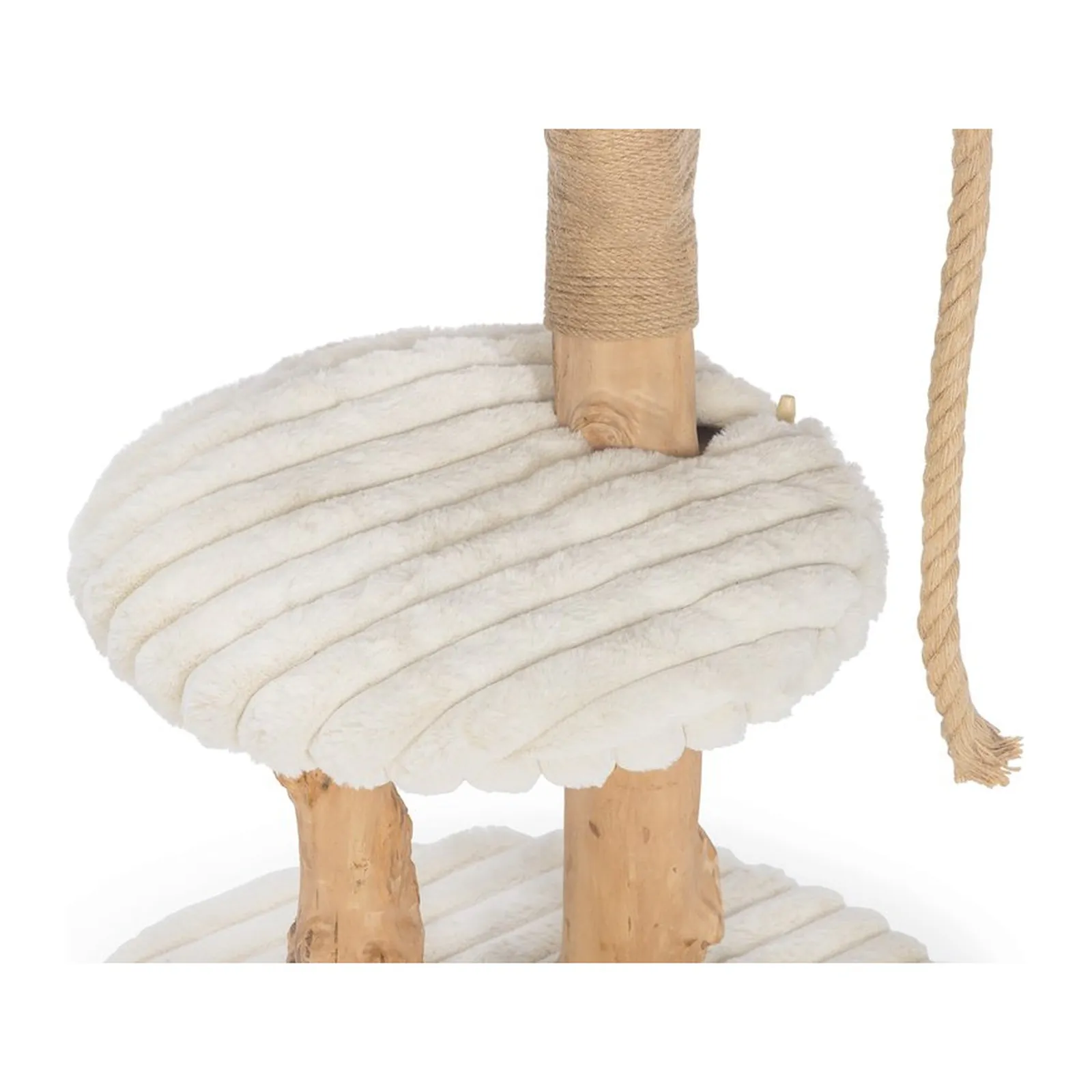 Designed by Lotte Reya, ansamblu de joacă cu zgârietoare pentru pisici, 60×60×103 cm, crem