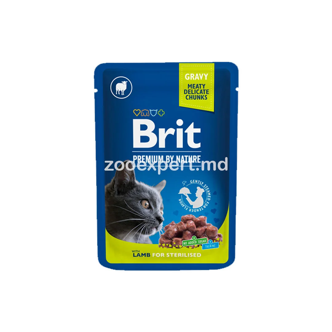 Brit Premium Cat Sterilised, ягнёнок, 100 г