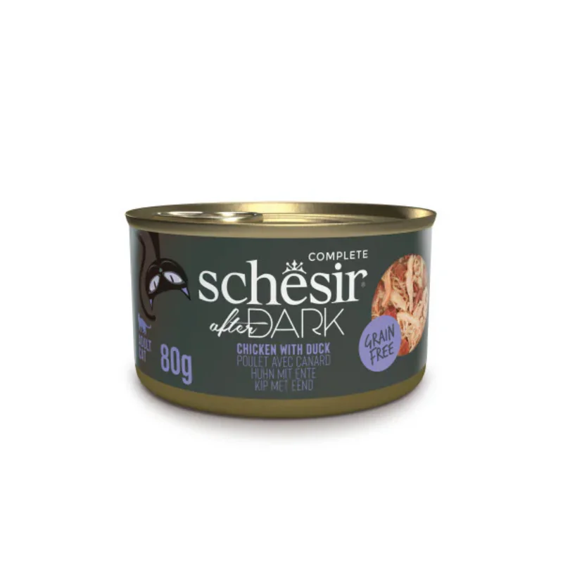 Schesir After Dark, курица с уткой, в бульоне, 80 г