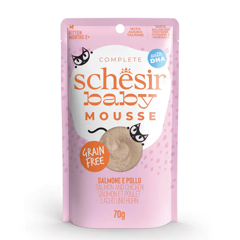 Schesir Baby, лосось с курицей, мусс, 70 г