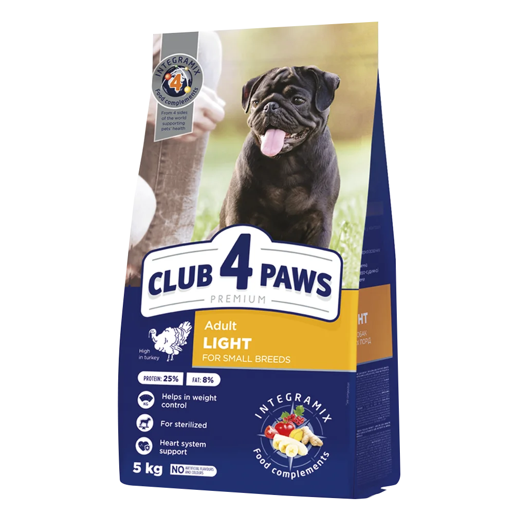 Club 4 Paws Premium Light Mini контроль веса для взрослых собак мелких пород, 5 кг