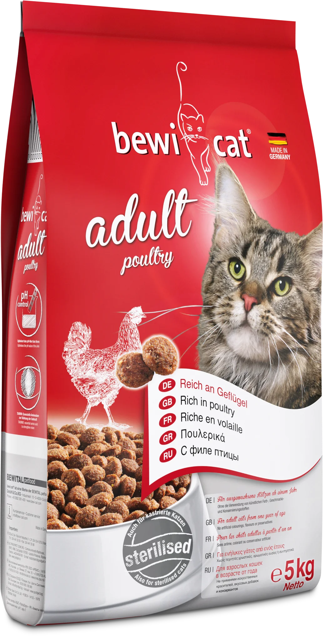 Bewi Cat Adult, курица, 5 кг