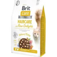 Brit Care Cat Haircare with Raw Delights, лосось и индейка, 2 кг
