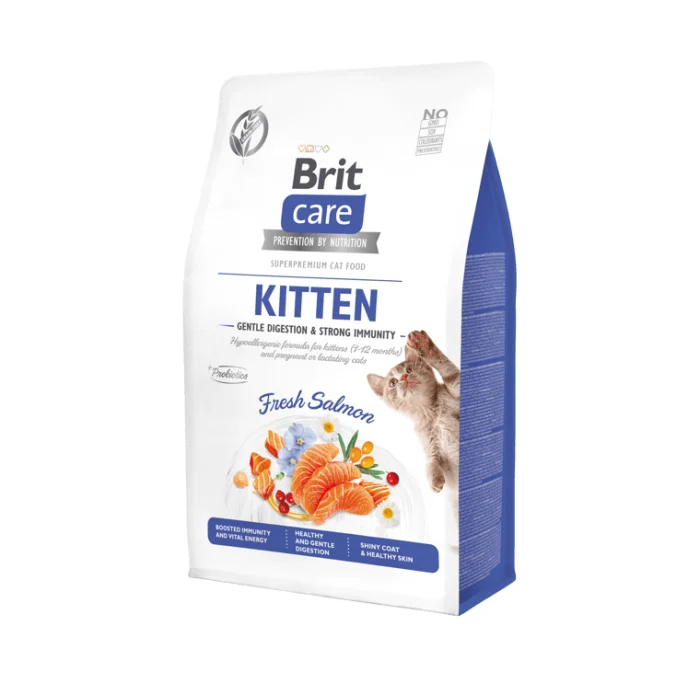 Brit Care Cat Grain-Free Kitten, лосось, 2 кг