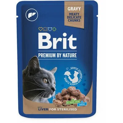 Brit Premium Cat Sterilised, печень, 100 г