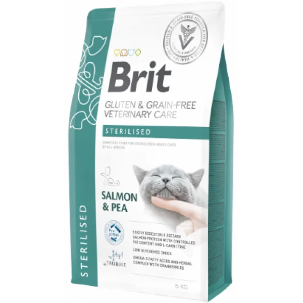 Brit Veterinary Diet Cat Sterilised, лосось, 5 кг