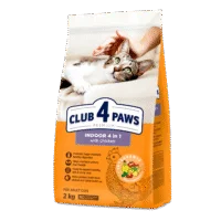 Club 4 Paws Indoor 4 в 1 — сухой корм для взрослых кошек