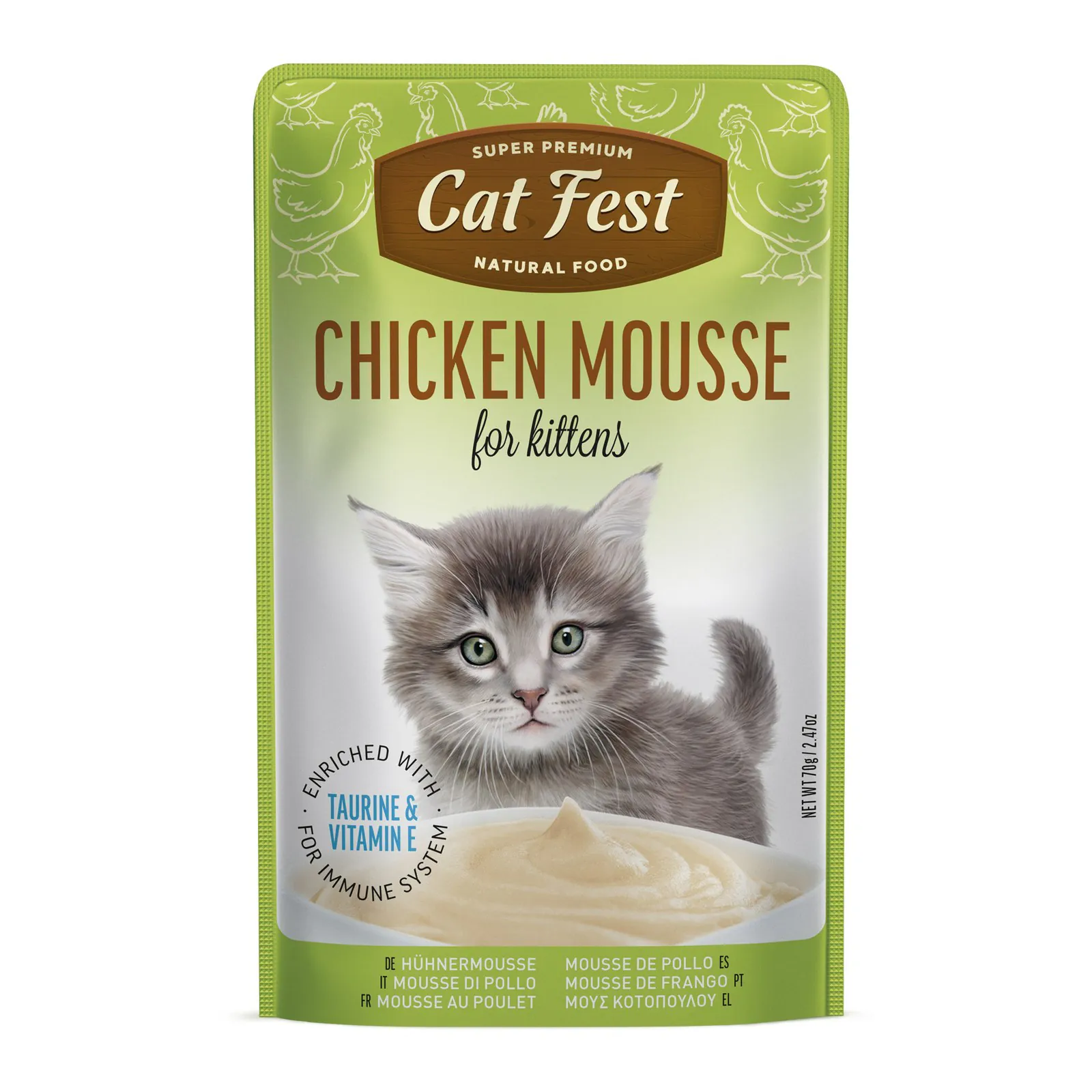 Cat Fest Kitten, pui, mousse, 70 g