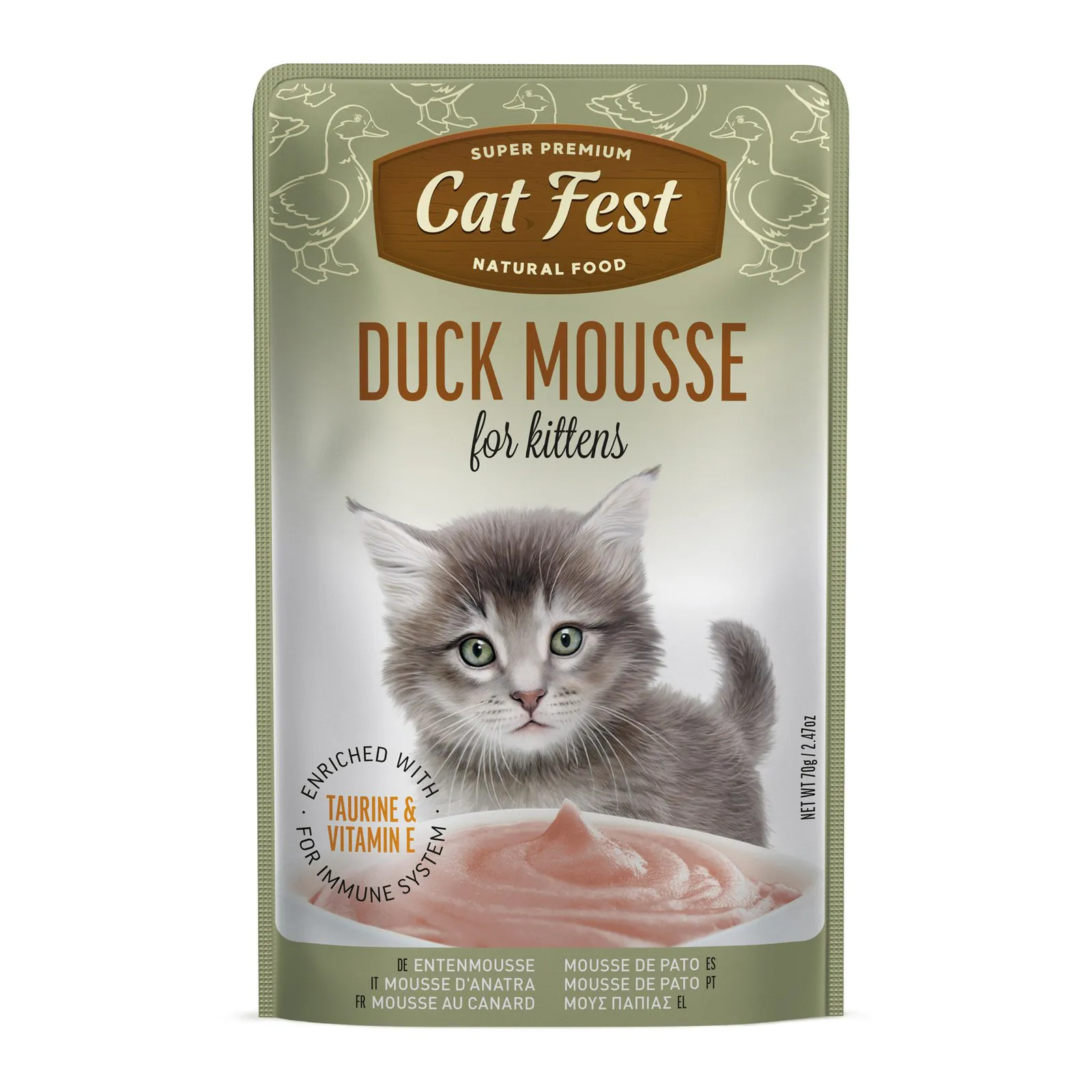 Cat Fest Kitten, rață, mousse, 70 g