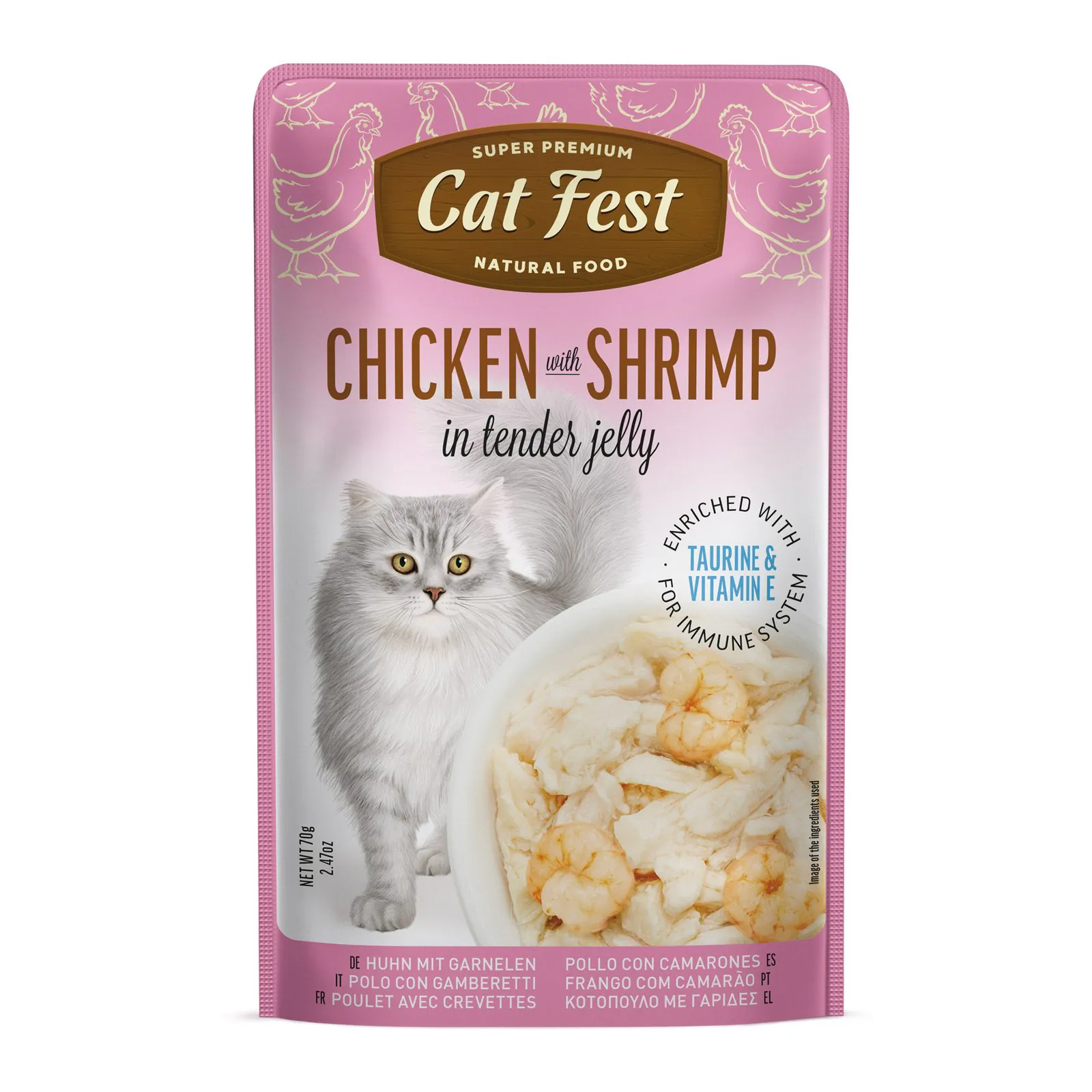 Cat Fest, pui cu creveți, în jeleu, 70 g