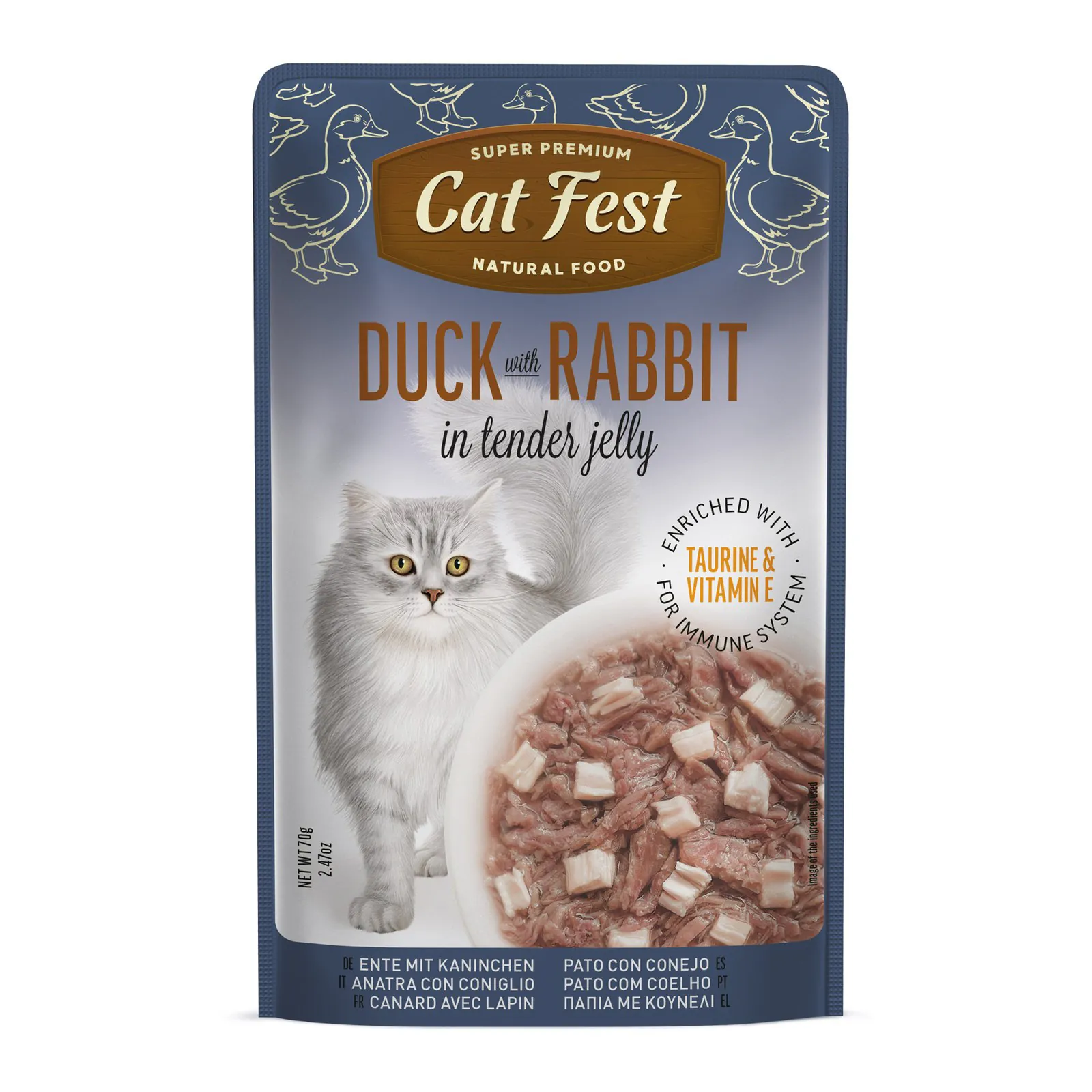 Cat Fest, rață cu iepure, în jeleu, 70 g