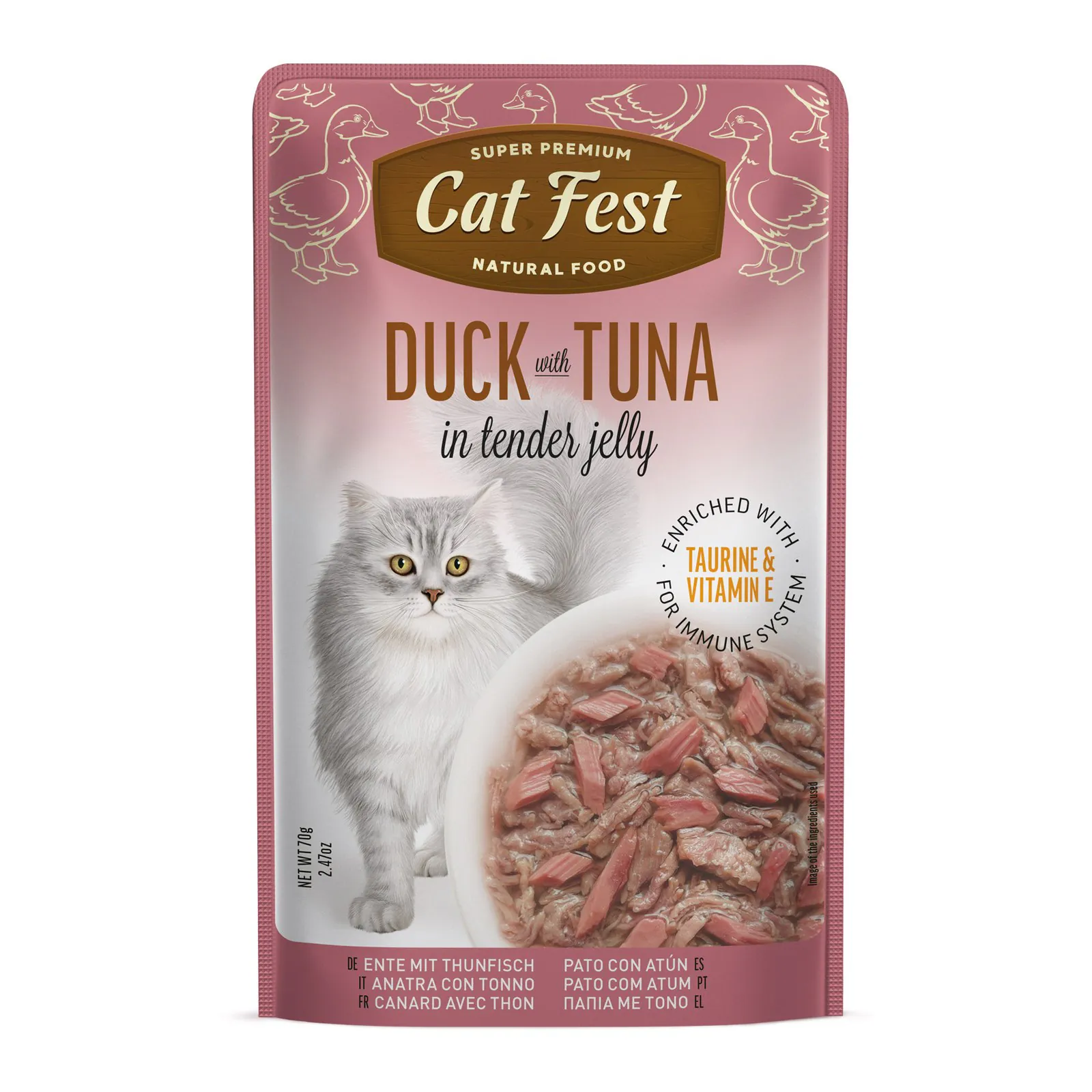 Cat Fest, rață cu ton, în jeleu, 70 g