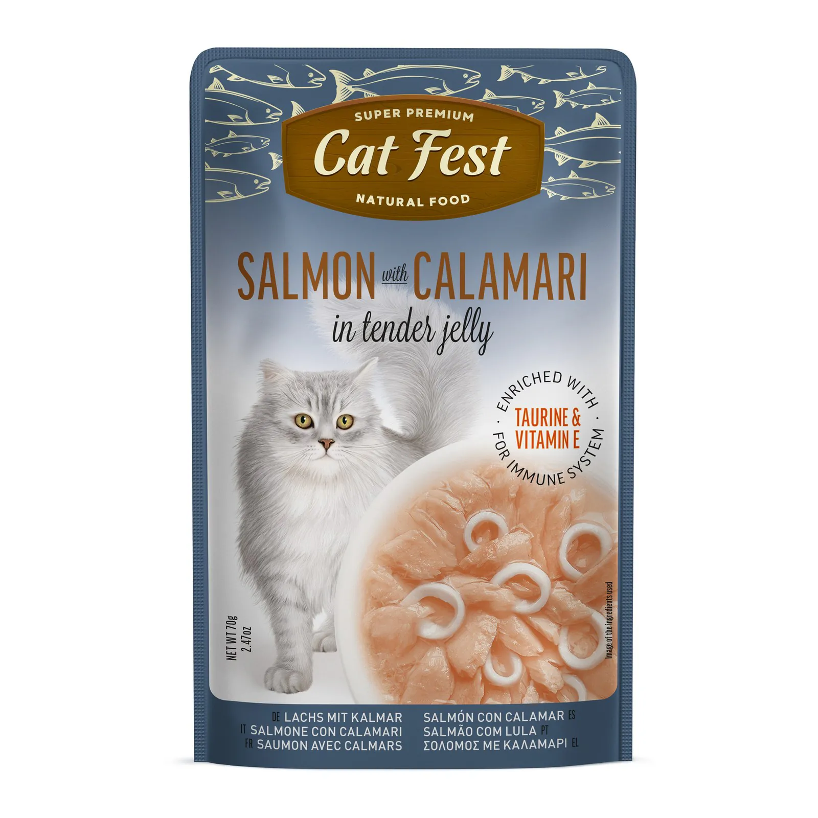 Cat Fest, somon cu calamar, în jeleu, 70 g