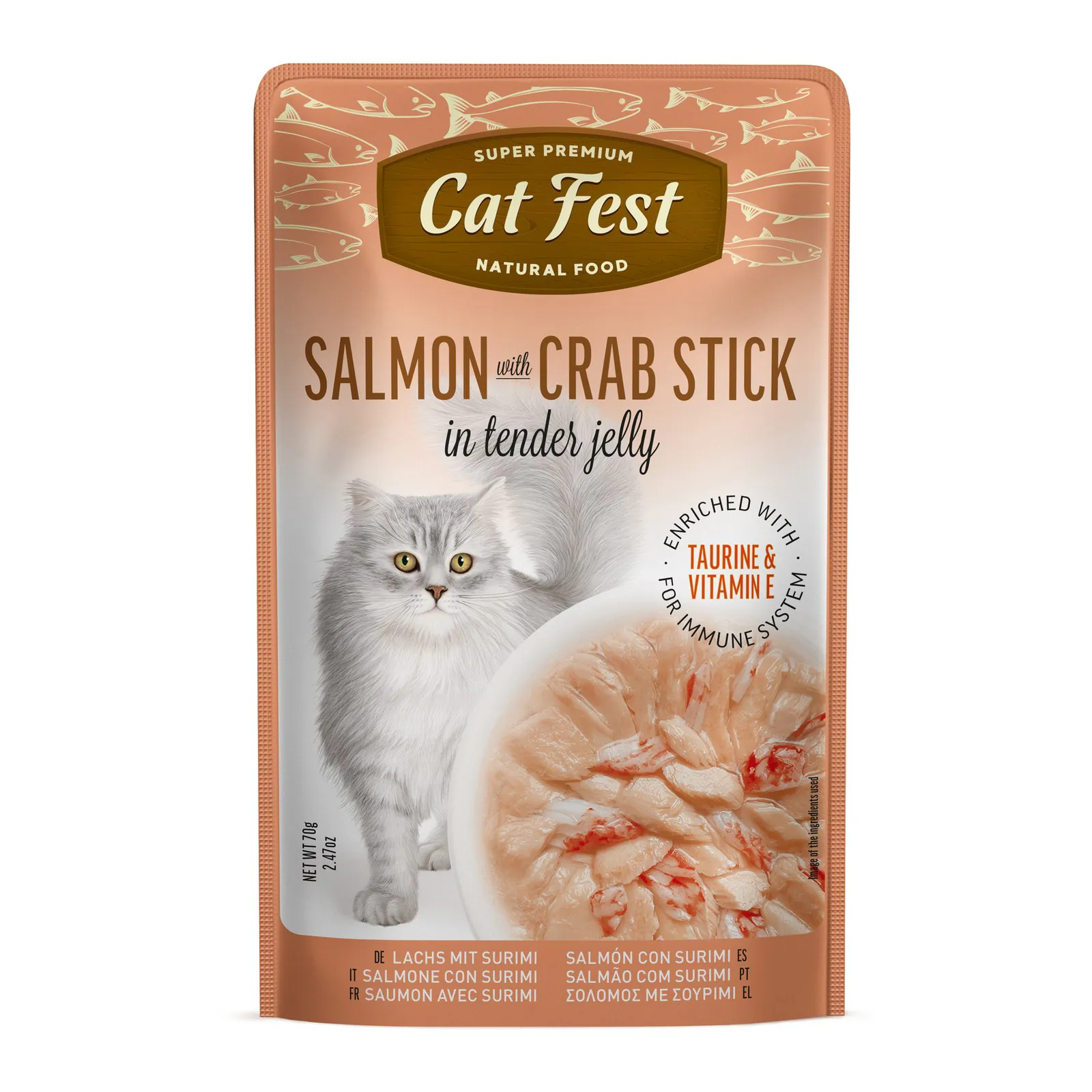 Cat Fest, somon cu surimi, în jeleu, 70 g
