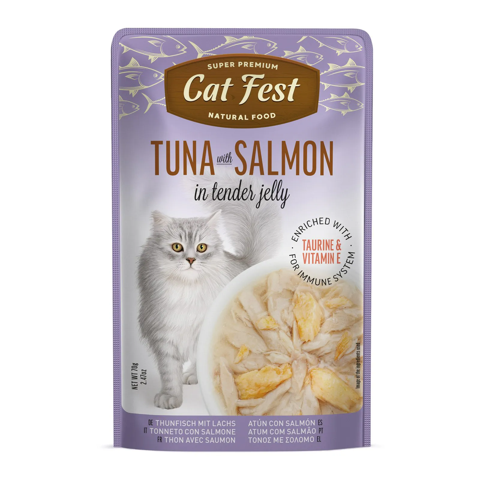 Cat Fest, ton cu somon, în jeleu, 70 g