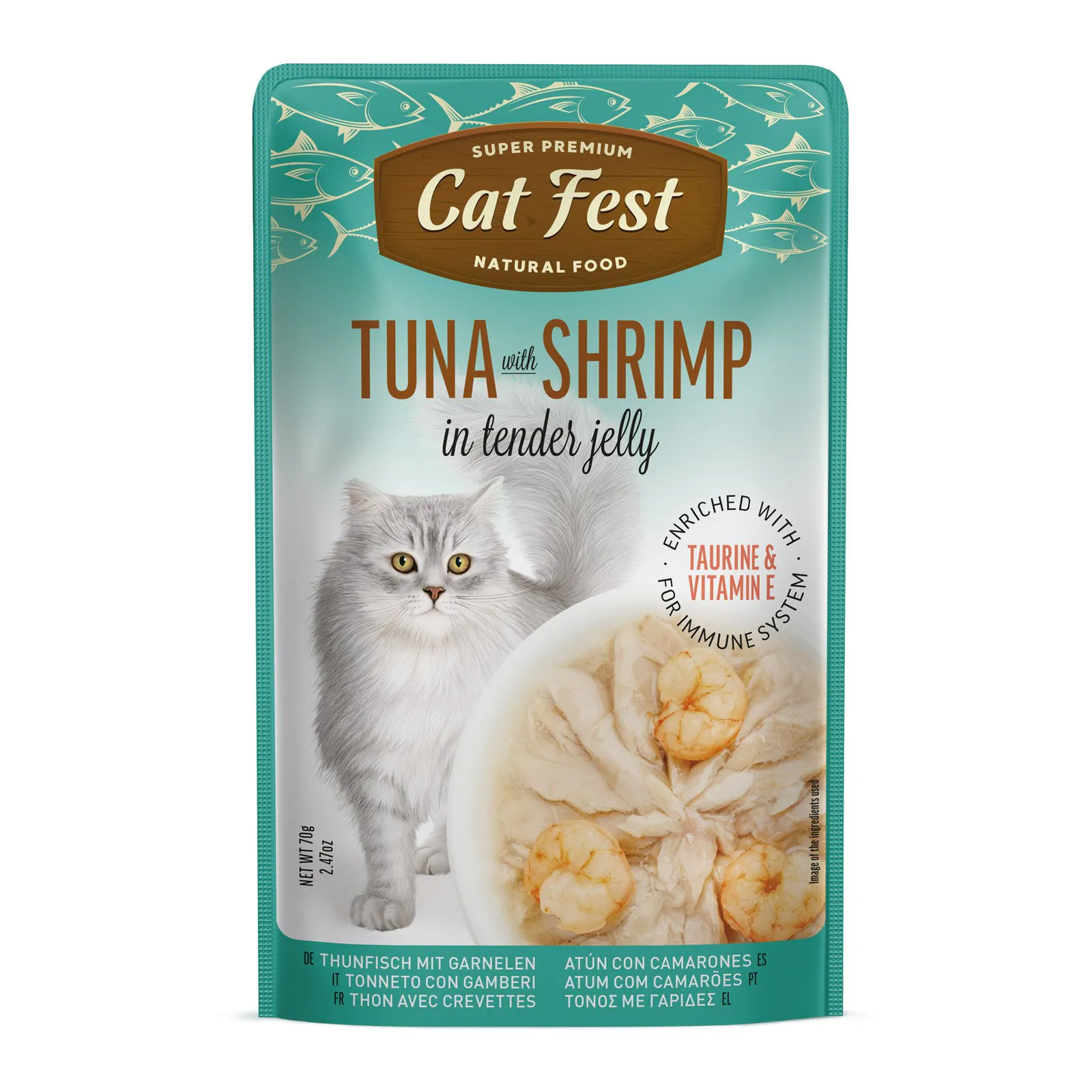 Cat Fest, ton cu creveți, în jeleu, 70 g