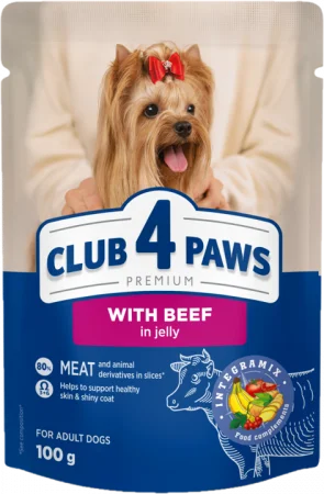 Club 4 Paws говядиной в желе, поштучный пауч 100 г