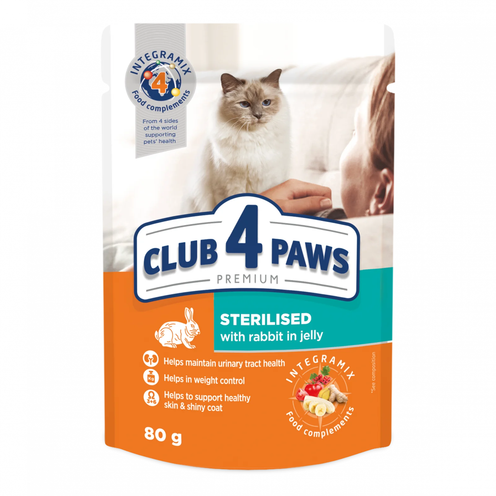 Club 4 Paws Sterile кроликом в желе, поштучный пауч 80 г