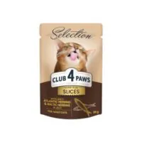 Club 4 Paws+, hering și șprot în sos, 80 g