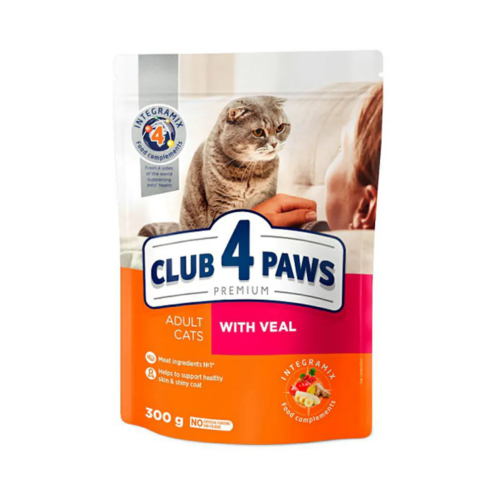 Club 4 Paws Adult, телятина, 300 г