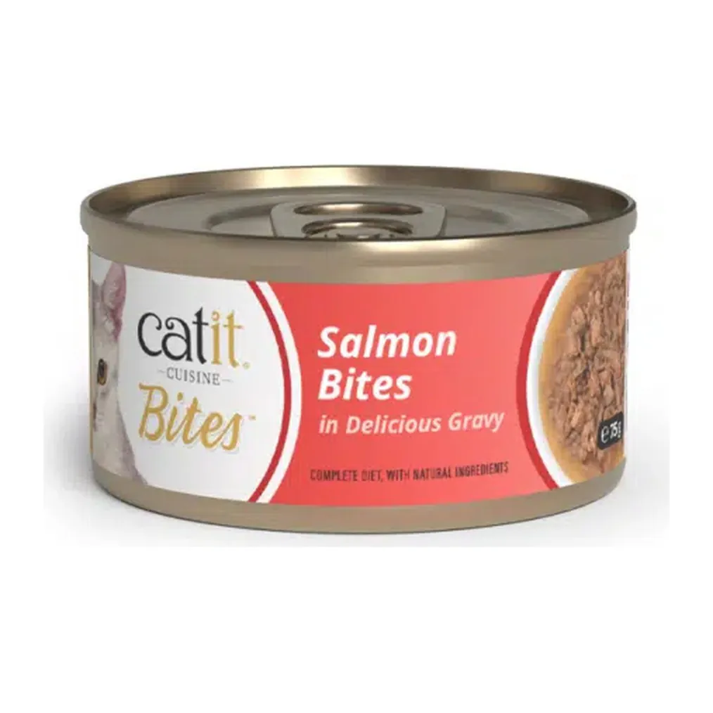 Catit Cuisine Bites, лосось, кусочки в соусе, 75 г