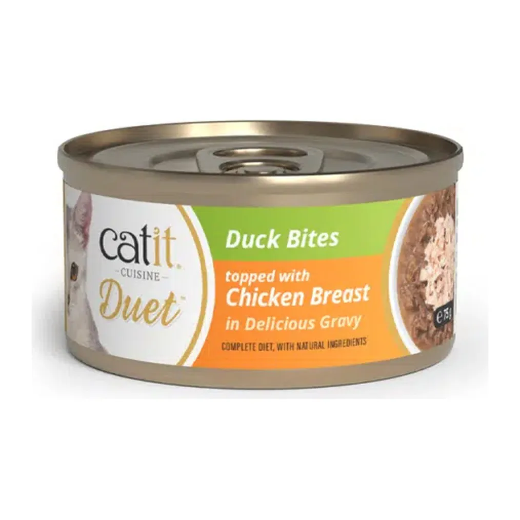 Catit Cuisine Duet, утка с куриной грудкой, кусочки в соусе, 75 г