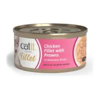 Catit Cuisine Fillet, куриное филе с креветками в бульоне, 75 г