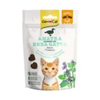 Gimcat Crunchy Snack с уткой и кошачьей мятой (большой пакет), хрустящее лакомство для кошек, 140 г