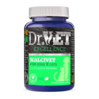 Dr. Vet KalciVet, витамины для собак и кошек, кальций и фосфор для костей, 100 таблеток