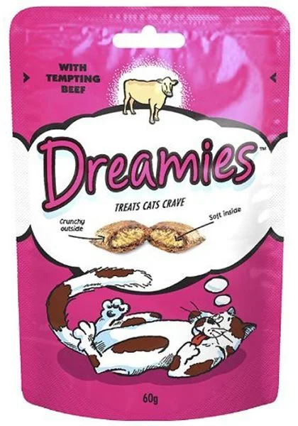 Dreamies подушечки с говядиной лакомство для кошек, 60 г