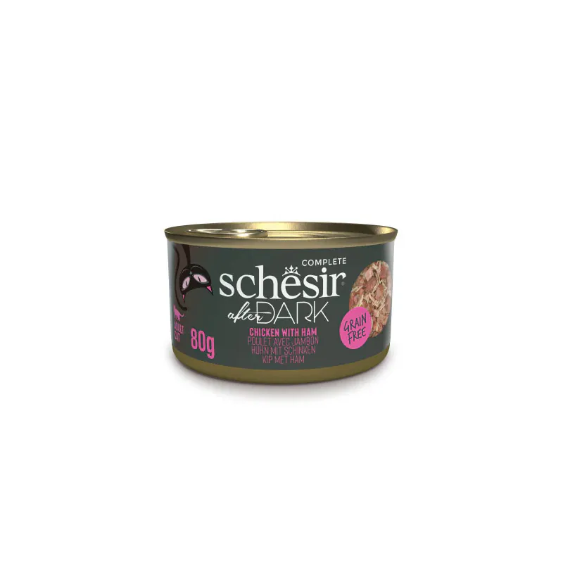 Schesir After Dark, курица с ветчиной, в бульоне, 80 г