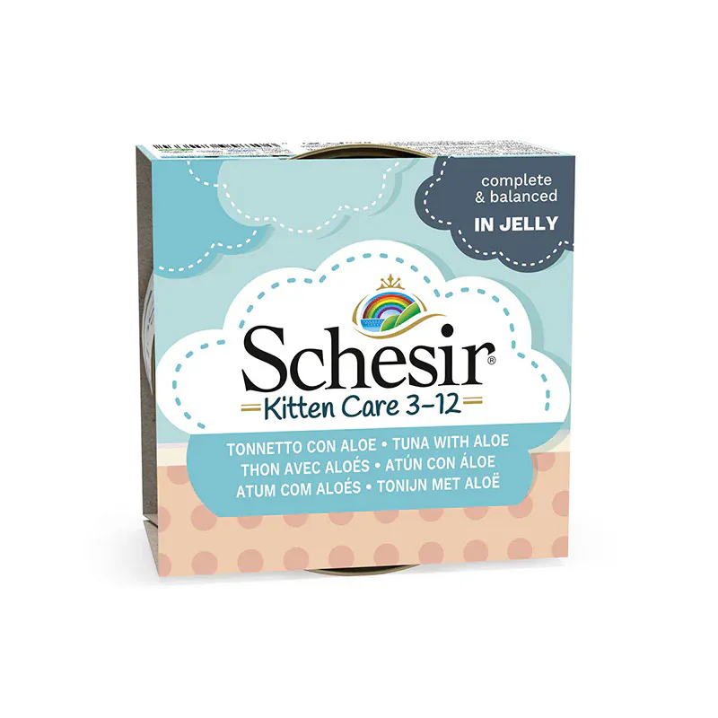 Schesir Kitten, тунец с алоэ, в желе, 85 г