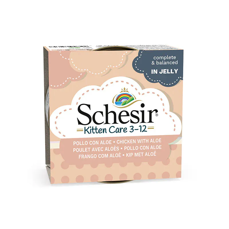 Schesir Kitten, курица с алоэ, в желе, 85 г
