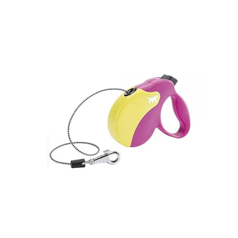Ferplast Поводок-рулетка Amigo Mini Cord, фуксия-жёлтый