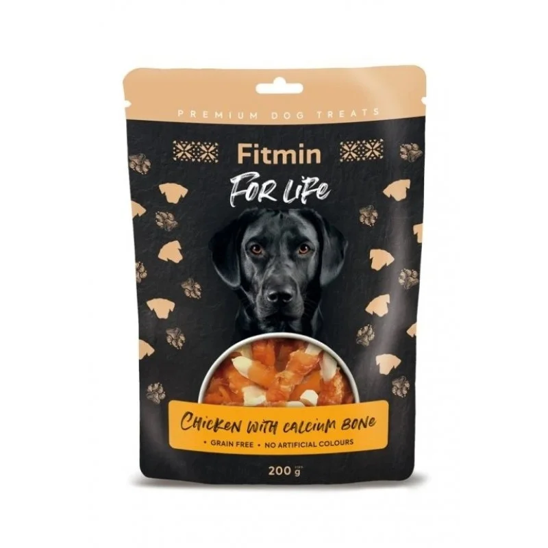 Fitmin For Life Chicken Calcium Bone, лакомство для собак, куриная косточка с кальцием, 200 г