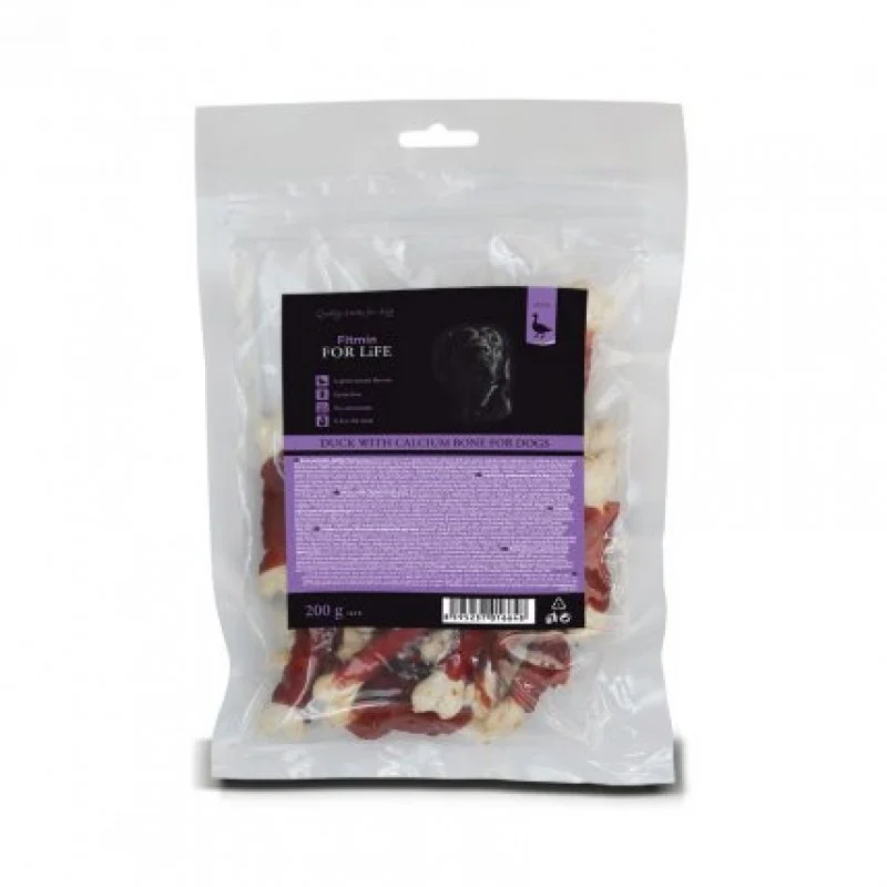 Fitmin For Life Duck Calcium Bone, лакомство для собак, утиная косточка с кальцием, 200 г